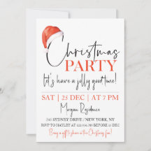 Christmas Hat Party Invitation Office Party Invite
