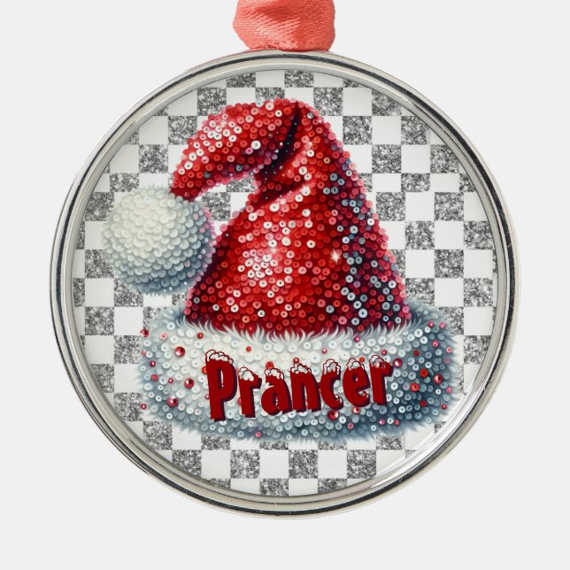 Christmas Hat Premium Round Ornament (Front)