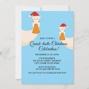 Christmas hat simple duck funny cute minimalistic invitation