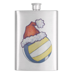 Christmas Hat Volleyball Hip Flask