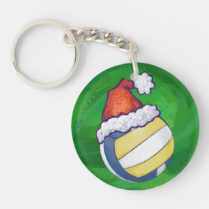Christmas Hat Volleyball Key Ring