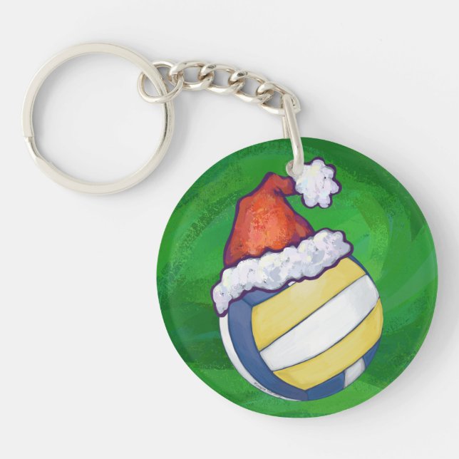 Christmas Hat Volleyball Key Ring (Front)