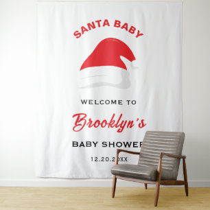 Christmas Hat Winter Santa Baby Shower Backdrop Tapestry