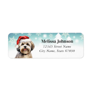 Christmas Havanese Return Address Label
