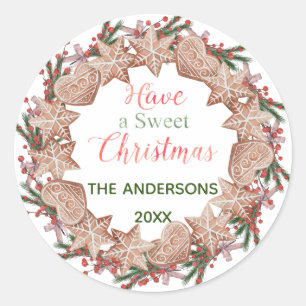 Christmas "Have a Sweet Christmas" Classic Round Sticker