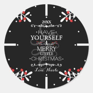 Christmas Have Yourself...Red Berries Holiday Classic Round Sticker