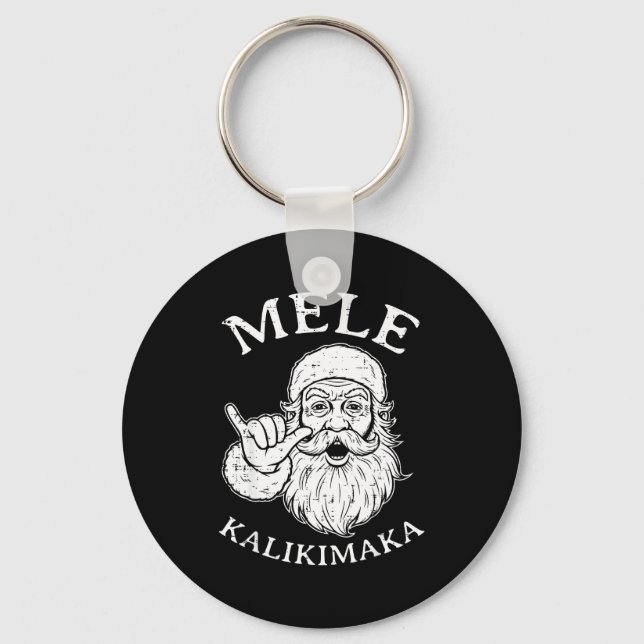 Christmas Hawaii Santa Mele Kalikimaka Xmas Men Wo Key Ring (Front)
