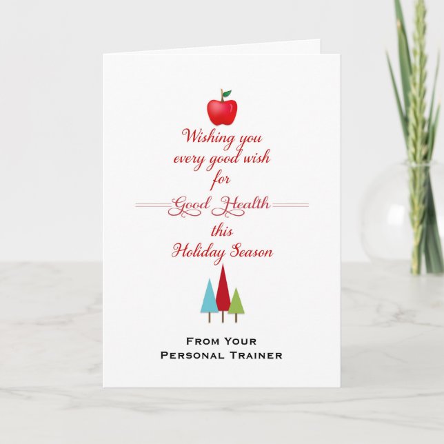 Christmas Health & Fitness Greeting Card-Apple Holiday Card (Front)