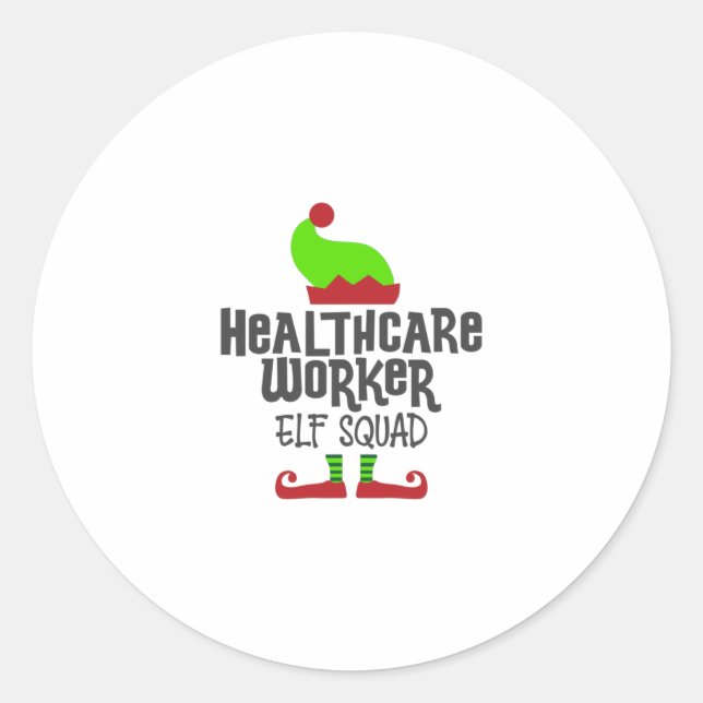 Christmas Healthcare Worker health care Classic Round Sticker (Front)