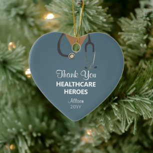 Christmas Healthcare Worker Thank You Personalised Ceramic Tree Decoration