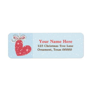 Christmas Heart Custom Return Address Labels