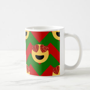 christmas heart eye emoji coffee mug