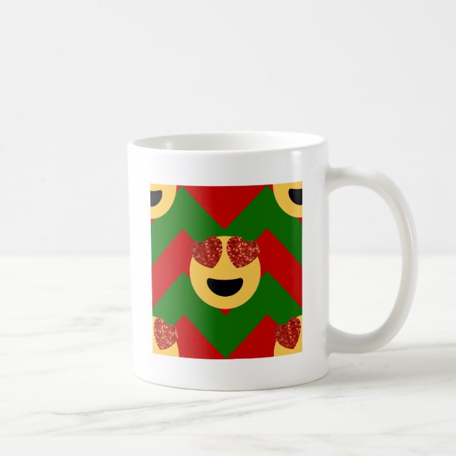 christmas heart eye emoji coffee mug (Right)
