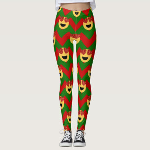 christmas heart eye emoji xmas leggings