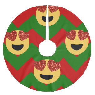 christmas heart eye emoji xmas tree skirt