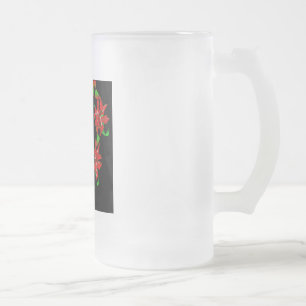 Christmas Heart Frosted Glass Beer Mug
