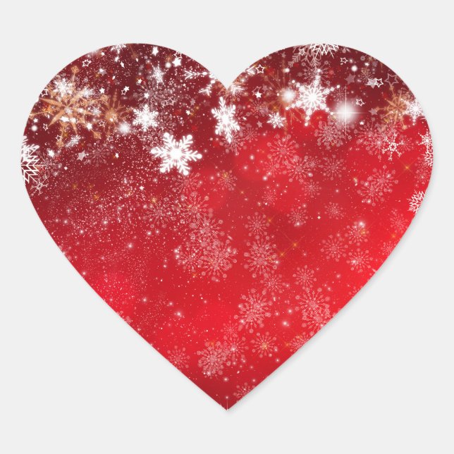 Christmas Heart  Heart Sticker (Front)