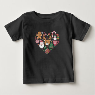 Christmas Heart Love Icons Holiday Xmas Santa Baby T-Shirt
