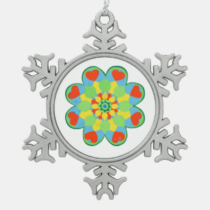 Christmas Heart Mandala Ornament