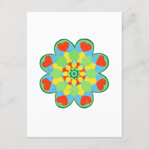 Christmas Heart Mandala  Postcard