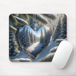 Christmas Heart Ornament Mouse Mat
