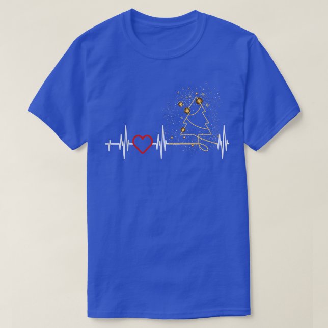 Christmas heartbeat Christmas tree  T-Shirt (Design Front)