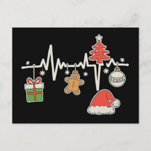 Christmas Heartbeat Nurse Xmas Holiday Season Postcard