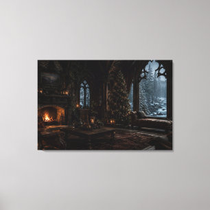 Christmas Hearth Window Wrapped Canvas