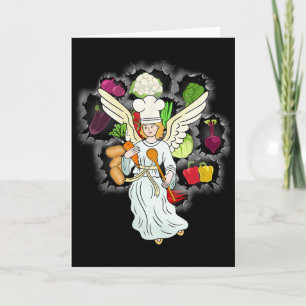 Christmas Heavenly Cooking Vegetables Kitchen Chef Card