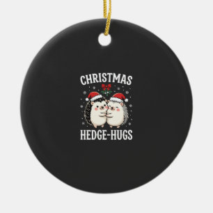 Christmas Hedge-Hugs Cute Hedgehog Holiday Ceramic Tree Decoration