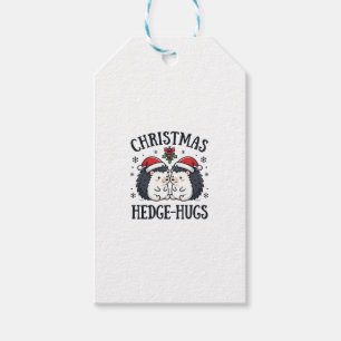 Christmas Hedge-Hugs Cute Hedgehog Holiday Design Gift Tags