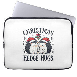 Christmas Hedge-Hugs Cute Hedgehog Holiday Design Laptop Sleeve