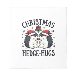 Christmas Hedge-Hugs Cute Hedgehog Holiday Design Notepad