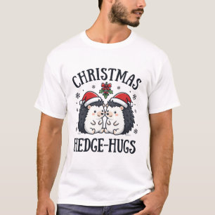 Christmas Hedge-Hugs Cute Hedgehog Holiday Design T-Shirt