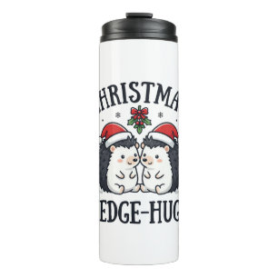 Christmas Hedge-Hugs Cute Hedgehog Holiday Design Thermal Tumbler