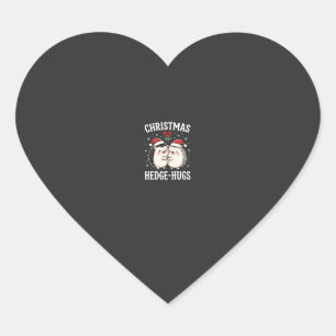 Christmas Hedge-Hugs Cute Hedgehog Holiday Heart Sticker