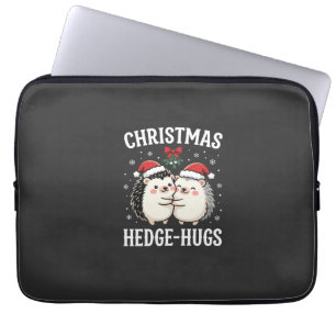 Christmas Hedge-Hugs Cute Hedgehog Holiday Laptop Sleeve
