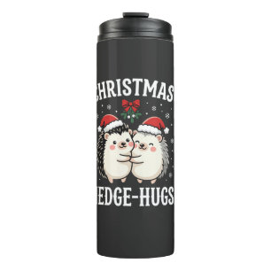 Christmas Hedge-Hugs Cute Hedgehog Holiday Thermal Tumbler