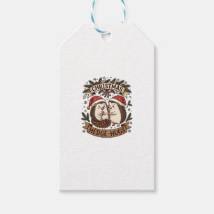 Christmas Hedge Hugs Hedgehogs Santa Hats Snowflak Gift Tags