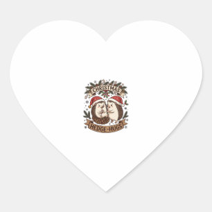 Christmas Hedge Hugs Hedgehogs Santa Hats Snowflak Heart Sticker