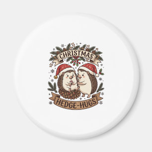 Christmas Hedge Hugs Hedgehogs Santa Hats Snowflak Magnet