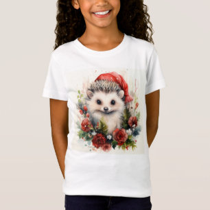 Christmas Hedgehog Cute Baby Animal Girl's T-Shirt