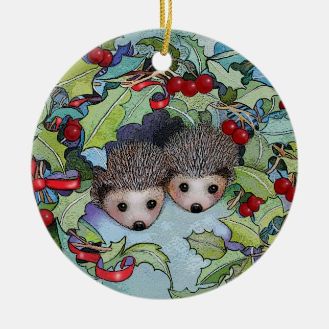 Christmas Hedgehog Ornament (Front)