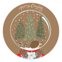 Christmas Hedgehog Snow Globe Sticker