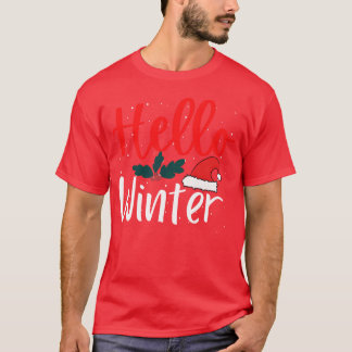 Christmas Hello Winter Cute Christmas girl T-Shirt