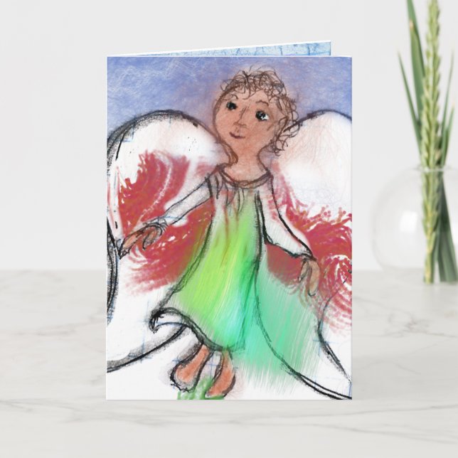 Christmas Herald Angel peace Card (Front)