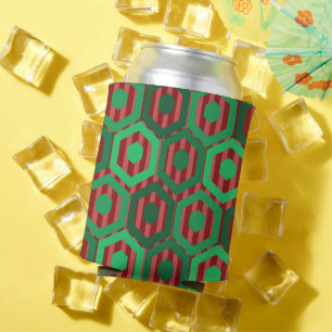 Christmas Hexagons Can Cooler