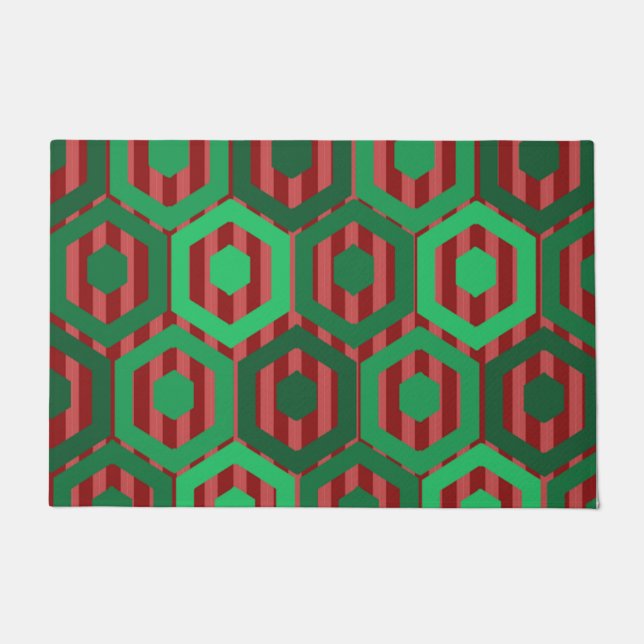 Christmas Hexagons Doormat (Front)