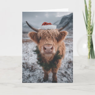 Christmas Highland Cow Card