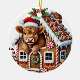 Christmas Highland Cow Ornament